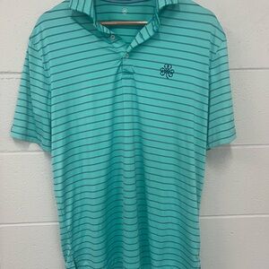 Ralph Lauren Men's Polo Shirt - Aqua Stripes (Erin Hills)